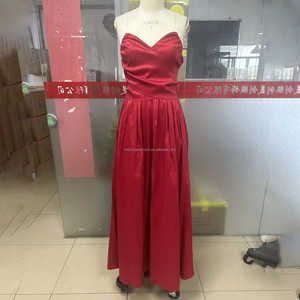 <span class=keywords><strong>Robe</strong></span> <span class=keywords><strong>de</strong></span> soirée longue plissée en satin rouge personnalisée, bustier, <span class=keywords><strong>d</strong></span>écolleté cœur, pour <span class=keywords><strong>demoiselle</strong></span> <span class=keywords><strong>d</strong></span>'<span class=keywords><strong>honneur</strong></span> ou soirée - Product Image 3