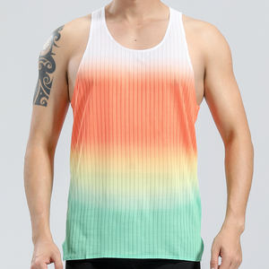 ジムタンクトップ軽量3色サイドスプリットデザインシングレットメンズドライフィットスポーツランニングベストカスタムプリント屋外 - Product Image 2