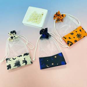 Halloween  Personnalisé  Pochette en coton et en organza Emballage de bonbons Sac à cordon pour bonbons - Product Image 6