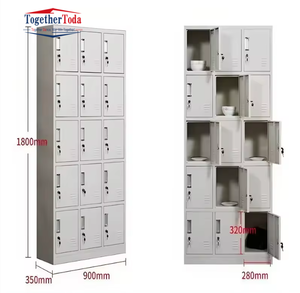 Estructura Desmontable Moderna y Ecológica con Recubrimiento en Polvo, Armario de Almacenamiento de Acero Laminado en Frío de 15 Puertas con Cerradura para Oficina o Apartamento - Product Image 4