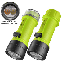 Senter menyelam tali pergelangan tangan 60M bawah air IP68 tahan air 3000 lumen Scuba 2 * XHP50 senter LED memancing lampu Selam
