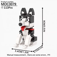 Ensemble de blocs de construction en plastique éducatifs créatifs DIY, thème animal, série chien, cadeau pour garçons