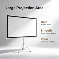 Écran de projection portable pour home cinéma, cadre extérieur blanc mat, 4K 3D Full HD, trépied