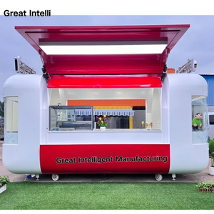 รถขายอาหารเคลื่อนที่ไฟฟ้า พร้อมอุปกรณ์ครบครัน รถเข็นจัดเลี้ยงไฟฟ้าสำหรับกาแฟ ขนมขบเคี้ยว อาหารริมทาง รถพ่วงขายอาหารเร็วทันสมัยสำหรับใช้งานกลางแจ้ง - Product Image 3