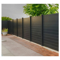Panneau de clôture à lamelles en alliage d'aluminium noir pour jardin extérieur