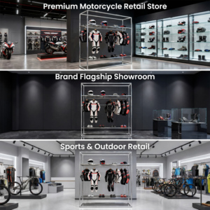 Espositore da Terra in Metallo per Caschi Moto, Accessori Protettivi Sportivi e Tute da <span class=keywords><strong>Corsa</strong></span> - Product Image 6