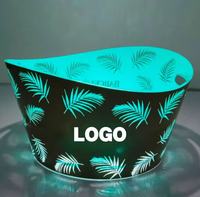 Seau à glace lumineux en forme de bateau avec logo personnalisé, présentoir à champagne, refroidisseur de bouteilles, bac à glace, plateau de service pour discothèques, bars, salons