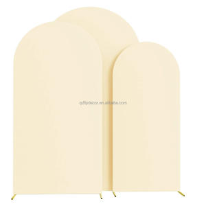 Housse de décoration simple pour arche de mariage, en tissu blanc, pour support arqué tendu, utilisation intérieure et extérieure - Product Image 5
