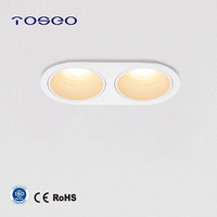 Downlight double tête en aluminium moulé sous pression IP20 MR11 GU10, dimensions de découpe : 103x52mm, ampoule avant remplaçable