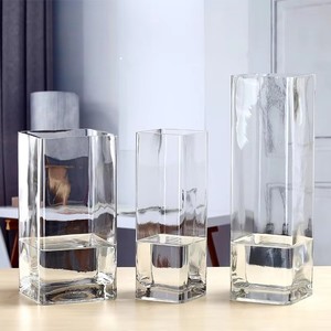 Vasi in <span class=keywords><strong>Vetro</strong></span> Quadrati Alti Ecologici Fatti a Mano Design <span class=keywords><strong>Moderno</strong></span> <span class=keywords><strong>Centrotavola</strong></span> per Matrimoni all'Ingrosso - Product Image 3