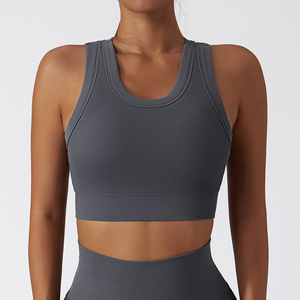 Seamless Yoga Wear Ladies Solid Color Fitness Bra Underwear Running Sports Women <strong>Vest</strong> <strong>Tops</strong> - Product Image 4