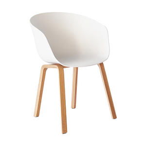Modern Minimalist <b>Chair</b> <b>White</b> Wooden Legs Stackable <b>Dining</b> <b>Chair</b> For Home Office Bedroom Study - Product Image 5