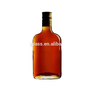 Factory Direct production 8oz high quality and flint glass cold brew coffee flat shape bottle with aluminum lid
