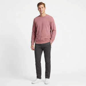 Sudadera de Manga Larga para Hombre, Corte Regular, Cuello Redondo, 100% Algodón, Transpirable, Color Rosa Polvoriento, para Invierno - Product Image 1