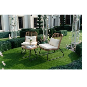 H024 Factory <span class=keywords><strong>Outlet</strong></span> Luxury Modern Leisure Garden Set Fuerte tejido a mano Silla de comedor al aire libre y mesa <span class=keywords><strong>Muebles</strong></span> de ratán - Product Image 1