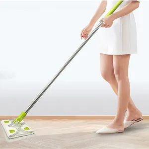 Esfregão descartável para limpar o chão, esfregão rotacional 360 para substituição de poeira, esfregão telescópico para uso doméstico