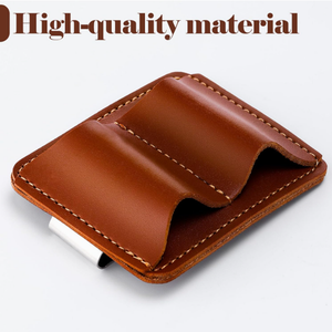 Doble portalápices Clip Vintage PU cuaderno de viaje organizador de bolígrafo antipérdida para bolígrafo lápiz - Product Image 4