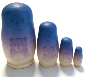 دمى روسية متداخلة خشبية غير مطلية للبيع بالجملة، 5 قطع، لعبة للأطفال وهدية لعيد الميلاد - Product Image 6