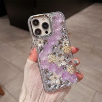 Coque de téléphone créative de luxe coréenne avec strass et motif floral pour iPhone 18 Pro Max, compatible avec les modèles 16 Pro, 17, 15, 14 – Housse scintillante pour femme