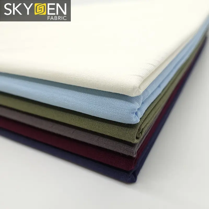 Skygen-tela lisa tejida de algodón para hombres y mujeres, ropa de vestir lista para enviar