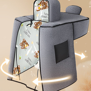 Electric Vehicle Windproof Cover Fleece Lined Thickened Warm Waterproof Autumn Winter Use Parent Child Series Neck Shoulder Pads - Product Image 3