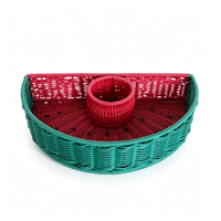 Panier à fruits en rotin de style bohème en forme de pastèque pour Pâques, assiette à collation tressée à la main pour table basse et salon
