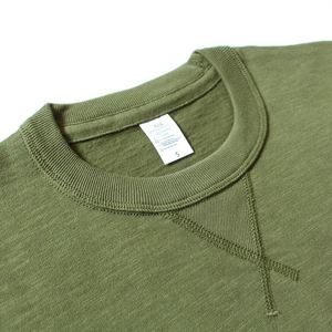Quality Casual Jersey Heavy <b>Weight</b> Slub Cotton T-Shirt Summer Wholesale Mens Clothes <b>Blank</b> Neck Khaki Unisex Letter Short Sleeve - Product Image 4