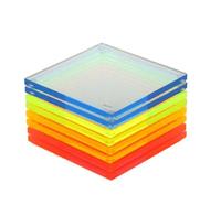 Set de cartes en acrylique gravées, dessous de verre, octogonal, transparents, pour mariage, napperon de Table en Lucite, coloré