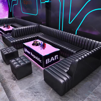 Ensemble de meubles de restaurant KTV au design luxueux et personnalisé, canapé d'angle en forme de L, table basse légère, combinaison pour hôtel, école, centre commercial