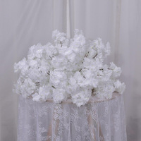 Boule de fleurs artificielles en fleurs de cerisier blanches pour la décoration de table de mariage, arrangement d'hôtel, banquet d'anniversaire, art floral, Saint-Valentin