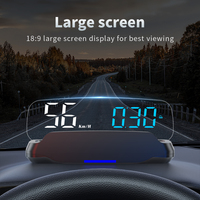 WIIYII Spiegel-HUD C7B OBD2 5 Zoll OLED Plug-and-Play Tachometer mit Kraftstoffverbrauchsanzeige und 2 Jahren Garantie