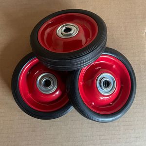 ล้ออุตสาหกรรมขนาด 5 นิ้ว แกนพลาสติกสีแดง ยางตัน ล้อเงียบ สำหรับรถเข็น - Product Image 1