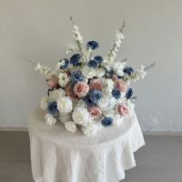 Décorations de mariage personnalisées de haute qualité, fleurs bleues, centre de table, boule de fleurs en soie, centre de table pour décoration de mariage