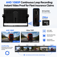 Sistema de Monitoreo de Coche con DVR de 7 Pulgadas y 1080P, Detección de Punto Ciego con IA BSD, Juego de Cámaras AHD de 4 Canales, Resistente al Agua IP68 para Camiones y Autocaravanas