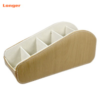 LG8164 Organisateur de bureau en cuir PU fait à la main avec 5 compartiments Boîte de rangement pour télécommande pour le salon