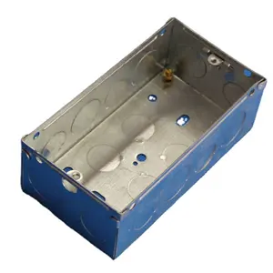 Venta al por mayor interruptor y enchufe de caja GI eléctrica caja de metal de 1,0mm caja de conductos 3x3 3x6 con terminal de latón