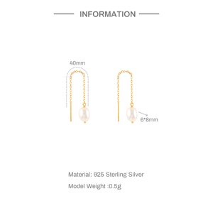 Pendientes de Perlas con Cadena Larga y Borla, Joyería Minimalista, Pendientes Colgantes Delicados - Product Image 2