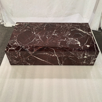 Table basse en marbre Rosso Levanto, meuble décoratif en pierre naturelle sur mesure pour salon, forme carrée