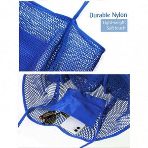 Sac de courses en filet pliable réutilisable, sac de plage en filet portable pour pique-nique et vacances - Product Image 5