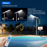 Lampadaire solaire LED étanche IP65 300W 400W 500W à haut lumen pour autoroute et parc, tout-en-un, intégré