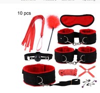 Kit de bondage BDSM en cuir PU et peluche, 10 pièces, fabricant chinois, boutique de sexe en ligne, bondage sexuel et jeux de rôle BDSM