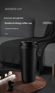 Tazza Termica in Acciaio Inossidabile da 20oz, Adatta al Portabicchieri dell'Auto, Bicchiere Portatile con Cannuccia e Cordino per Uso in Viaggio - Product Image 3