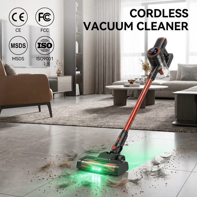 Cordless Stick Bagless Brushless Motor Handheld Battery Vacuum Cleaner High Suction Household Car Hotel Use CE FCC MSDS ISO9001