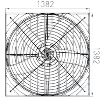 Ventilateur d'extraction mural de 50 pouces à économie d'énergie, type boîtier conique, avec moteur EC/AC pour ferme avicole, grange, serre