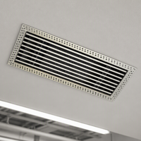 Grille d'aération linéaire en aluminium recouverte de plastique sans cadre avec noyau amovible