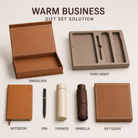 Coffret Cadeau d'Entreprise Personnalisé 2027 : Boîte Magnétique Style Livre en PU, Carnet, Stylo, Gobelet Isotherme, Parapluie Pliant, Logo OEM