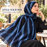 Foulard Hijab Musulman Personnalisé Imprimé pour Femme, Châle Long Personnalisé avec Logo, Vente en Gros