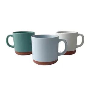 Taza de gres moteado de color, taza de café de cerámica con base de arcilla, taza de té, patrón de puntos