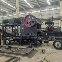Concasseur à mâchoires mobile haute stabilité pour sable avec moteur AC, roulement et engrenage, haute productivité 8-16t/h, équipement de concassage portable