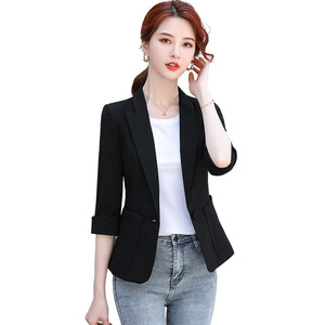 Giacca da tailleur da donna, <span class=keywords><strong>abbigliamento</strong></span> professionale estivo 2021, <span class=keywords><strong>abbigliamento</strong></span> formale da <span class=keywords><strong>ufficio</strong></span>, set casual a mezza manica, Workwe - Product Image 5